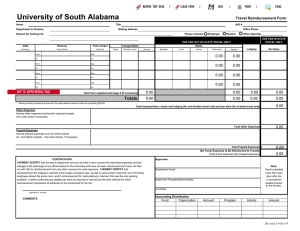 University of South Alabama REMOVE TRIP DATA    /