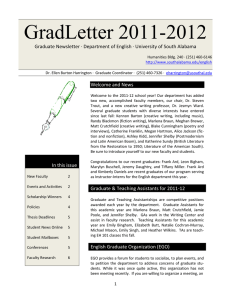 GradLetter 2011-2012 Graduate Newsletter ∙ Department of English ∙ University of South Alabama 