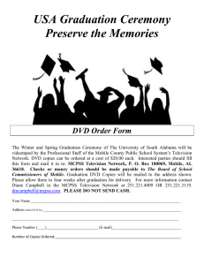 USA Graduation Ceremony Preserve the Memories  DVD Order Form
