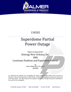 Superdome Partial Power Outage 130202 Entergy New Orleans, Inc.