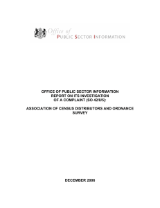 OFFICE OF PUBLIC SECTOR INFORMATION REPORT ON ITS INVESTIGATION