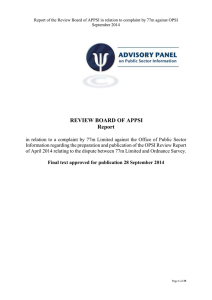 REVIEW BOARD OF APPSI  Report