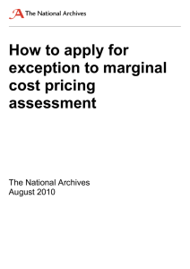 How to apply for exception to marginal cost pricing assessment