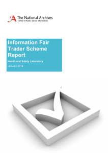 Information Fair Trader Scheme Report Health and Safety Laboratory