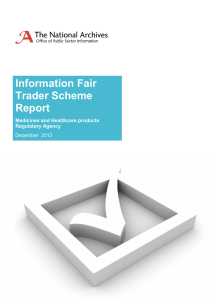 Information Fair Trader Scheme Report Medicines and Healthcare products