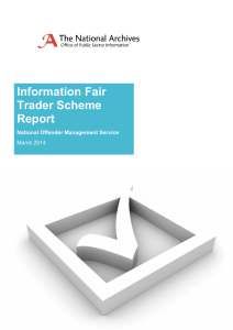 Information Fair Trader Scheme Report National Offender Management Service