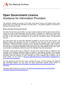 Open Government Licence Guidance for Information Providers