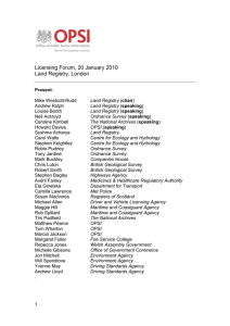 Licensing Forum, 20 January 2010 Land Registry, London