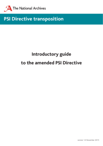 PSI Directive transposition Introductory guide to the amended PSI Directive