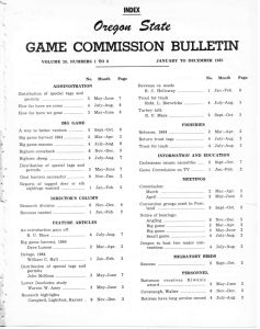 0 State GAME COMMISSION BULLETIN