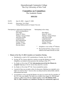 Committee on Committees Queensborough Community College The City University of New York