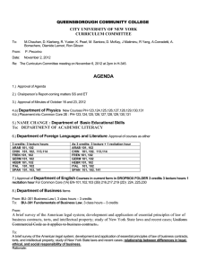 QUEENSBOROUGH COMMUNITY COLLEGE CITY UNIVERSITY OF NEW YORK CURRICULUM COMMITTEE