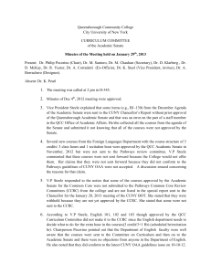 Queensborough Community College  CURRICULUM COMMITTEE of the Academic Senate