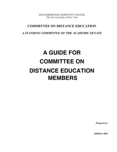 A GUIDE FOR COMMITTEE ON DISTANCE EDUCATION MEMBERS