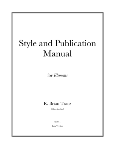 Style and Publication Manual Elements