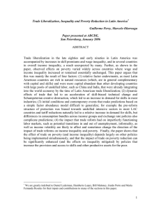 Trade Liberalization, Inequality  Guillermo Perry, Marcelo Olarreaga Paper presented at ABCDE,