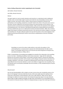 Stories of telling, telling stories: teachers negotiating the role of... Julie Faulkner, Monash University Jane Kirkby, Monash University Abstract