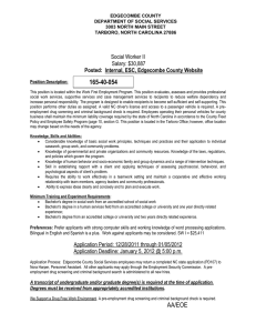 165-40-054 Social Worker II Salary: $30,887 Posted:  Internal, ESC, Edgecombe County Website