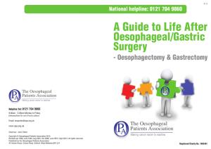 A Guide to Life After Oesophageal/Gastric Surgery - Oesophagectomy &amp; Gastrectomy