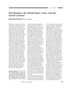 T Privatization, the World Water Crisis, and the Social Contract Richardson Dilworth,