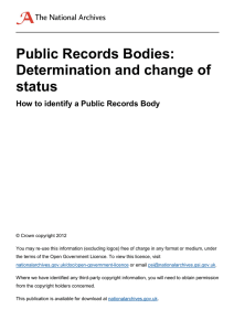 Public Records Bodies: Determination and change of status