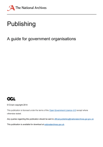 Publishing  A guide for government organisations © Crown copyright 2014