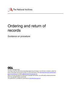 Ordering and return of records Guidance on procedure