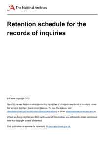 Retention schedule for the records of inquiries