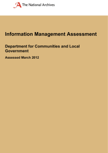 Information Management Assessment  Department for Communities and Local Government