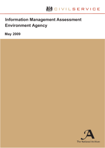 Information Management Assessment Environment Agency May 2009