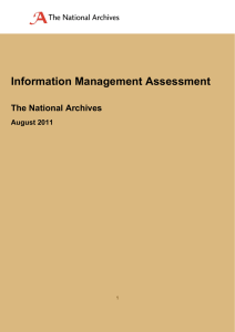 Information Management Assessment  The National Archives August 2011