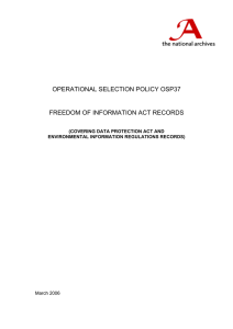 (COVERING DATA PROTECTION ACT AND ENVIRONMENTAL INFORMATION REGULATIONS RECORDS) March 2006