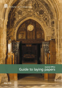 Guide to laying papers Journal Office May 2016