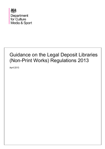 Guidance on the Legal Deposit Libraries (Non-Print Works) Regulations 2013  April 2013