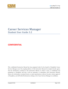 Career Services Manager Student User Guide 3.2 CONFIDENTIAL