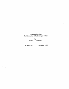 Action and Artifact: The Structuring  of Technologies-in-Use by Wanda J. Orlikowski