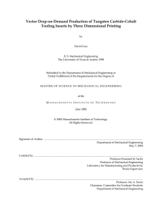 Vector Drop-on-Demand Production of Tungsten Carbide-Cobalt