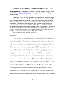 ANALYZING AND SAMPLING LITTER ALONG MONTLIMAR CANAL  Marine Karapetyan, AL 36606. E-mail: