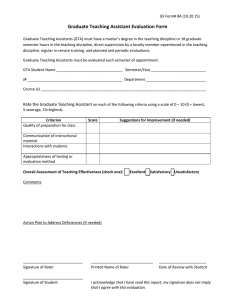  Graduate Teaching Assistant Evaluation Form   