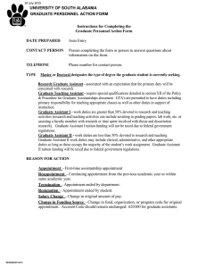 UNIVERSITY OF SOUTH ALABAMA GRADUATE PERSONNEL ACTION FORM Instructions for Completing the