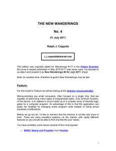 THE NEW WANDERINGS No. 4 01 July 2011 Ralph J. Coppola