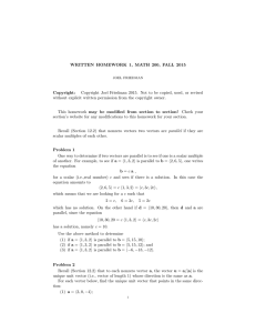 WRITTEN HOMEWORK 1, MATH 200, FALL 2015 Copyright: