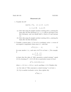 Math 340–101 Fall 2015 Homework #2 1. Consider the LP: