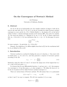 On the Convergence of Newton’s Method 0. Abstract