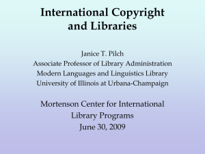 International Copyright and Libraries