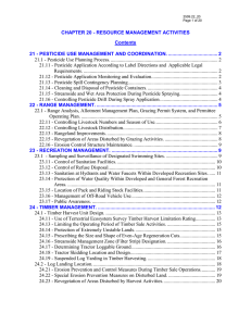 CHAPTER 20 - RESOURCE MANAGEMENT ACTIVITIES Contents