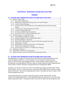 CHAPTER 40 - RESOURCE ACCESS AND FACILITIES Contents