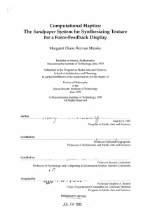 The  Sandpaper Computational Haptics: for a Force-Feedback  Display