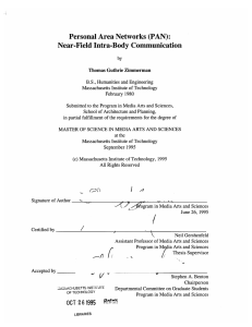 Personal Area Networks  (PAN): Near-Field  Intra-Body  Communication