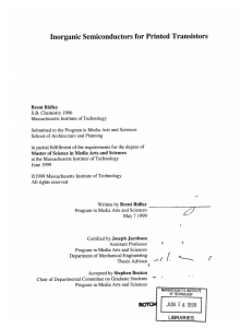 Inorganic  Semiconductors  for Printed Transistors Brent Ridley 1996